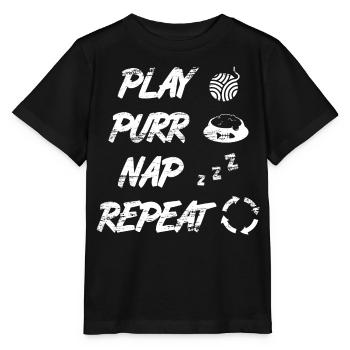 Cat Daily Routine - Stanley/Stella MINI CREATOR Kids’ T-Shirt - black - Front - Mikhail (115cm)