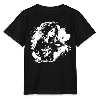 Weibliche Violinistin - Stanley/Stella Kinder T-Shirt MINI CREATOR  - Schwarz - Vorne - Mikhail (115cm)