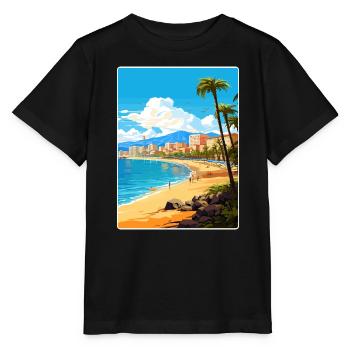 Playa de las Americas Spanien Reiseposter Souvenir - Stanley/Stella Kinder T-Shirt MINI CREATOR  - Schwarz - Vorne - Mikhail (115cm)