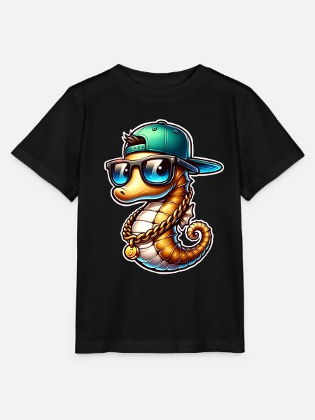 Seepferd Seepferdchen - Stanley/Stella Kinder T-Shirt MINI CREATOR - Schwarz