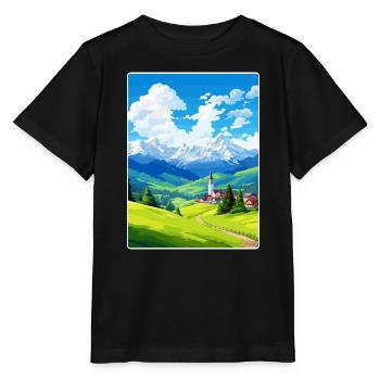 Berchtesgaden Allemagne Affiche de voyage Souvenir WPA - T-shirt bio MINI CREATOR Stanley/Stella Enfant - noir - Devant - Mikhail (115cm)
