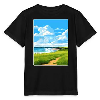 Bude Cornwall England Reiseposter Souvenir WPA - Stanley/Stella Kinder T-Shirt MINI CREATOR  - Schwarz - Vorne - Mikhail (115cm)