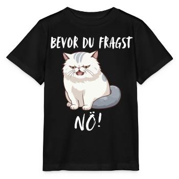 Cat Tshirt Funny Funny Humor Sarcasm Irony - Stanley/Stella MINI CREATOR Kids’ T-Shirt - black - Front - Mikhail (115cm)