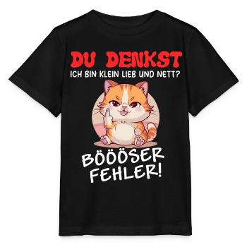 Cat Tshirt Kids Women Funny Small Sarcasm - Stanley/Stella MINI CREATOR Kids’ T-Shirt - black - Front - Mikhail (115cm)