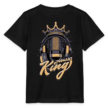 Podcast King Podcaster Podcasting - Stanley/Stella MINI CREATOR Kids’ T-Shirt - black - Front - Mikhail (115cm)