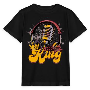 Podcast King Podcaster Podcasting - Stanley/Stella MINI CREATOR Kids’ T-Shirt - black - Front - Mikhail (115cm)