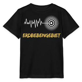 Earthquake Area Awareness - Stanley/Stella MINI CREATOR Kids’ T-Shirt - black - Front - Mikhail (115cm)