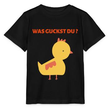 WAS GUCKST DU? - Stanley/Stella Kinder T-Shirt MINI CREATOR  - Schwarz - Vorne - Mikhail (115cm)