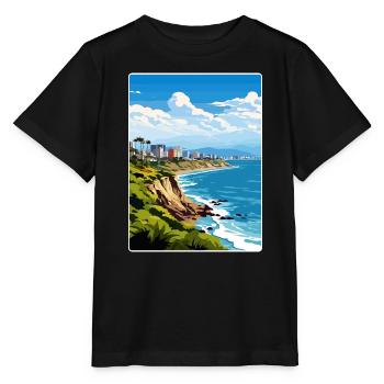 Lima Pérou Affiche de voyage Peinture de carte postale souvenir - T-shirt bio MINI CREATOR Stanley/Stella Enfant - noir - Devant - Mikhail (115cm)