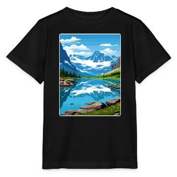 Gletscher-Nationalpark Reiseposter Souvenir WPA - Stanley/Stella Kinder T-Shirt MINI CREATOR  - Schwarz - Vorne - Mikhail (115cm)