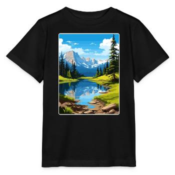 Rocky Mountain Nationalpark Colorado Travel Card - Stanley/Stella Kinder T-Shirt MINI CREATOR  - Schwarz - Vorne - Mikhail (115cm)