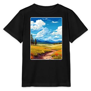 Affiche de voyage du parc national du Grand Bassin - T-shirt bio MINI CREATOR Stanley/Stella Enfant - noir - Devant - Mikhail (115cm)