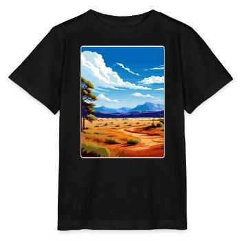 Affiche de voyage du parc national du Grand Bassin - T-shirt bio MINI CREATOR Stanley/Stella Enfant - noir - Devant - Mikhail (115cm)