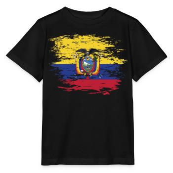 Ecuador Flagge used - Stanley/Stella Kinder T-Shirt MINI CREATOR  - Schwarz - Vorne - Mikhail (115cm)