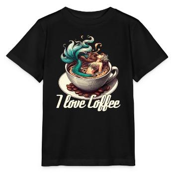 J’aime le café Mug Sirène Sirène Cadeau - T-shirt bio MINI CREATOR Stanley/Stella Enfant - noir - Devant - Mikhail (115cm)