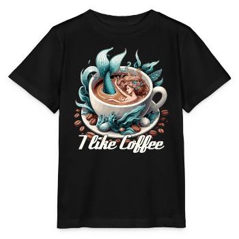 J’aime tasse à café sirène sirène cadeau - T-shirt bio MINI CREATOR Stanley/Stella Enfant - noir - Devant - Mikhail (115cm)