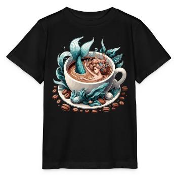 Sirène Sirène Bain dans le Café Cadeau - T-shirt bio MINI CREATOR Stanley/Stella Enfant - noir - Devant - Mikhail (115cm)