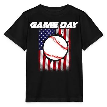Baseball Sports Baseball Player Pitcher Catcher USA - Stanley/Stella MINI CREATOR Kids’ T-Shirt - black - Front - Mikhail (115cm)