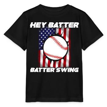 Baseball Sports Baseball Player Pitcher Catcher USA - Stanley/Stella MINI CREATOR Kids’ T-Shirt - black - Front - Mikhail (115cm)