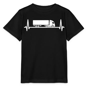 Electrocardiogramme camion - T-shirt bio MINI CREATOR Stanley/Stella Enfant - noir - Devant - Mikhail (115cm)