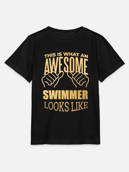 Swim Swim Swim - Stanley/Stella MINI CREATOR Kids’ T-Shirt - black