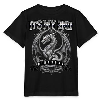 Drache 2. Geburtstag Drachen - Stanley/Stella Kinder T-Shirt MINI CREATOR  - Schwarz - Vorne - Mikhail (115cm)