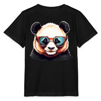 Casual panda head with sunglasses - Stanley/Stella MINI CREATOR Kids’ T-Shirt - black - Front - Mikhail (115cm)