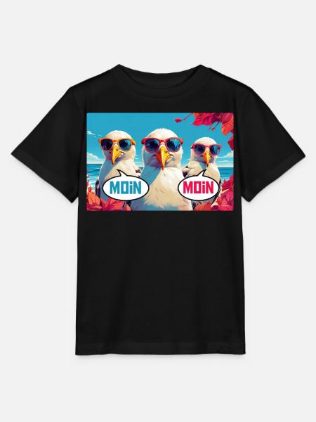 Moin Moin Möwen - Stanley/Stella Kinder T-Shirt MINI CREATOR  - Schwarz