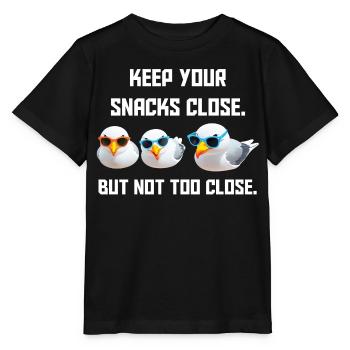 Keeps your snacks close But not too close - Stanley/Stella MINI CREATOR Kids’ T-Shirt - black - Front - Mikhail (115cm)