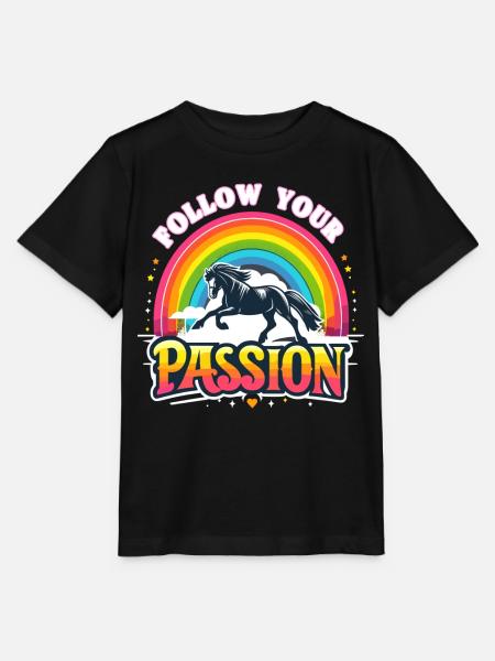 Follow Your Passion Pferd Reiterin - Stanley/Stella Kinder T-Shirt MINI CREATOR - Schwarz