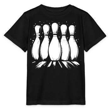 Bowling Pins - Stanley/Stella Kinder T-Shirt MINI CREATOR  - Schwarz - Vorne - Mikhail (115cm)