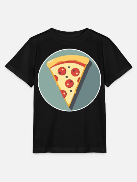 Pizzastück Grafik - Stanley/Stella Kinder T-Shirt MINI CREATOR  - Schwarz