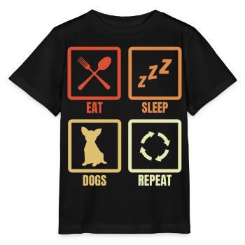 Tagesablauf für Hundehalter - Stanley/Stella Kinder T-Shirt MINI CREATOR  - Schwarz - Vorne - Mikhail (115cm)