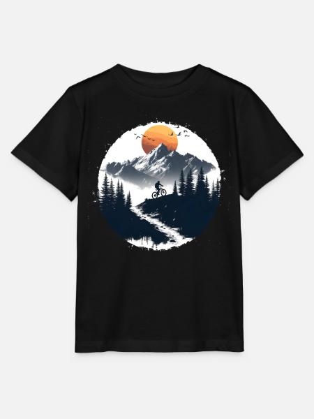 Fahrradfahrer Illustration - Stanley/Stella Kinder T-Shirt MINI CREATOR  - Schwarz