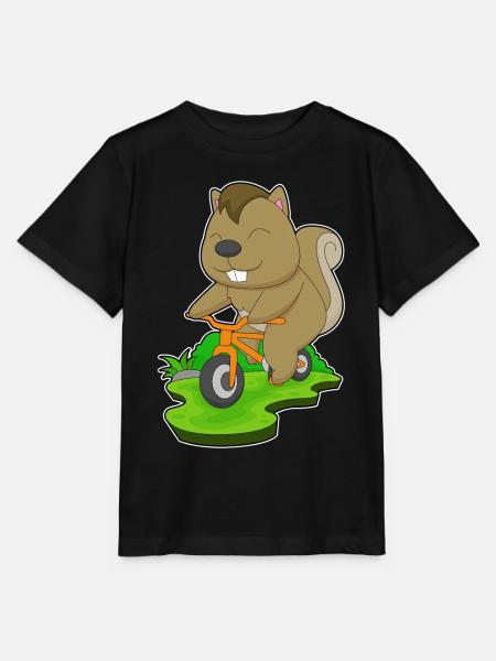 Eichhörnchen Fahrrad - Stanley/Stella Kinder T-Shirt MINI CREATOR  - Schwarz