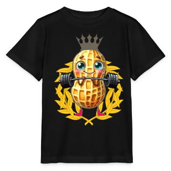 Erdnuss Gewicht hebend Lorbeerkranz Bodybuilder - Stanley/Stella Kinder T-Shirt MINI CREATOR  - Schwarz - Vorne - Mikhail (115cm)