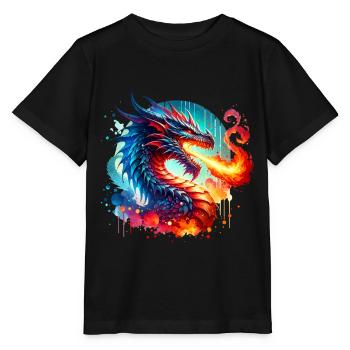 Drache - Stanley/Stella Kinder T-Shirt MINI CREATOR  - Schwarz - Vorne - Mikhail (115cm)