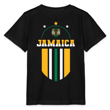 Jamaica Jamaika Rasta Raggea Rastafari Flagge - Stanley/Stella Kinder T-Shirt MINI CREATOR  - Schwarz - Vorne - Mikhail (115cm)