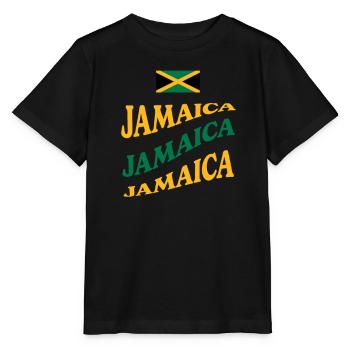 Jamaica Jamaika Rasta Raggea Rastafari Flagge - Stanley/Stella Kinder T-Shirt MINI CREATOR  - Schwarz - Vorne - Mikhail (115cm)