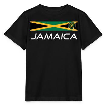 Jamaica Jamaika Rasta Raggea Rastafari Flagge - Stanley/Stella Kinder T-Shirt MINI CREATOR  - Schwarz - Vorne - Mikhail (115cm)