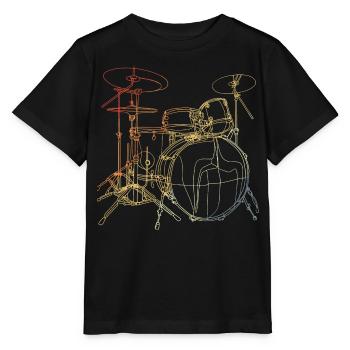 Tambours Look Vintage - T-shirt bio MINI CREATOR Stanley/Stella Enfant - noir - Devant - Mikhail (115cm)