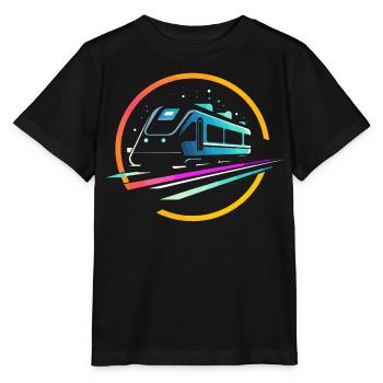 Bande dessinée Train - T-shirt bio MINI CREATOR Stanley/Stella Enfant - noir - Devant - Mikhail (115cm)