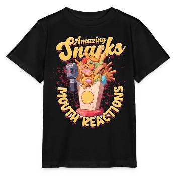 ASMR Whisper Amazing Snacks Mouth Reactions - Stanley/Stella MINI CREATOR Kids’ T-Shirt - black - Front - Mikhail (115cm)