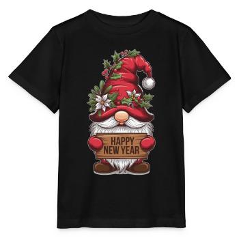 Gnome Dwarf Happy New Year - Stanley/Stella MINI CREATOR Kids’ T-Shirt - black - Front - Mikhail (115cm)