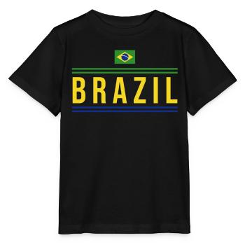 Brésil Brésil Maillot brésilien Rio de Janeiro - T-shirt bio MINI CREATOR Stanley/Stella Enfant - noir - Devant - Mikhail (115cm)