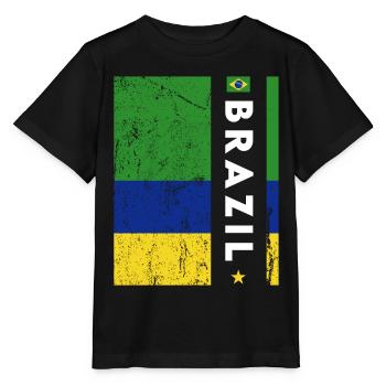 Brésil Brésil Maillot brésilien Rio de Janeiro - T-shirt bio MINI CREATOR Stanley/Stella Enfant - noir - Devant - Mikhail (115cm)
