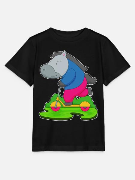 Pferd Tretroller - Stanley/Stella Kinder T-Shirt MINI CREATOR - Schwarz