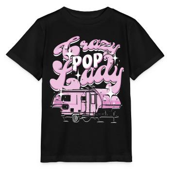 Pop Up Camper Folding Caravan Crazy Pop Lady - Stanley/Stella MINI CREATOR Kids’ T-Shirt - black - Front - Mikhail (115cm)