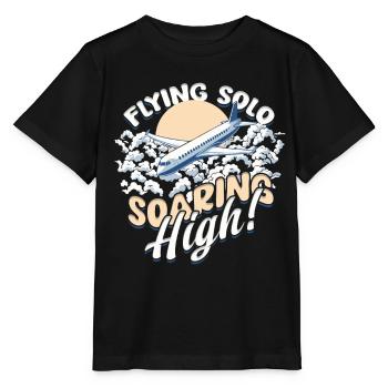Premier pilote de vol solo Voler en solo Soaring High - T-shirt bio MINI CREATOR Stanley/Stella Enfant - noir - Devant - Mikhail (115cm)