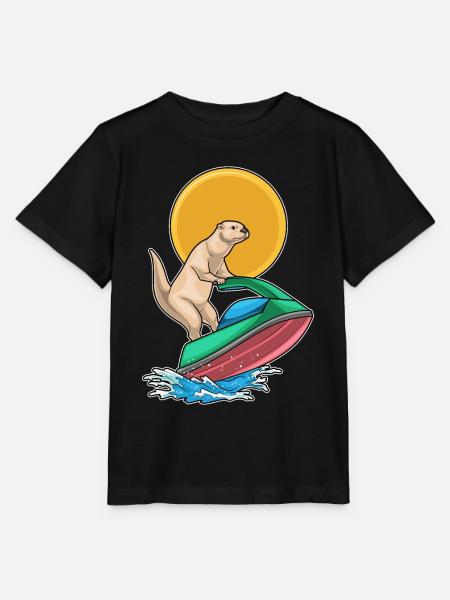 Letnie Jet Ski Otter Ocean - Koszulka dziecięca Stanley/Stella MINI CREATOR  - czarny